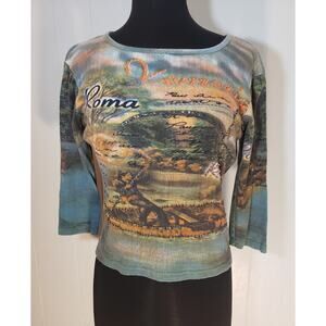 Candy Couture size small vintage 3/4 sleeve blouse